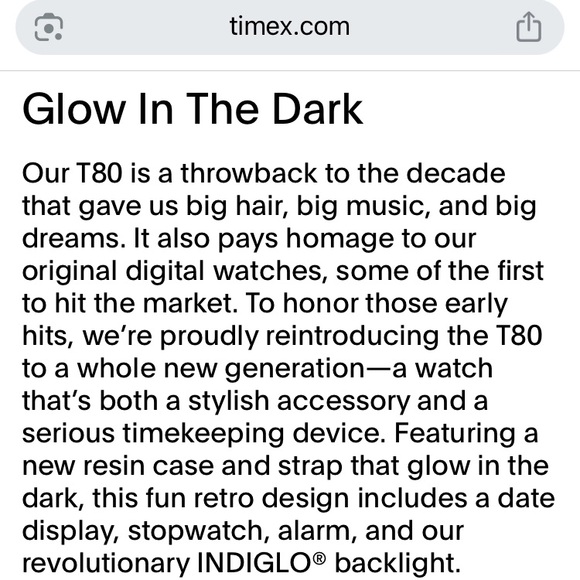 Timex T80 Glow In The Dark Watch - Picture 11 of 11